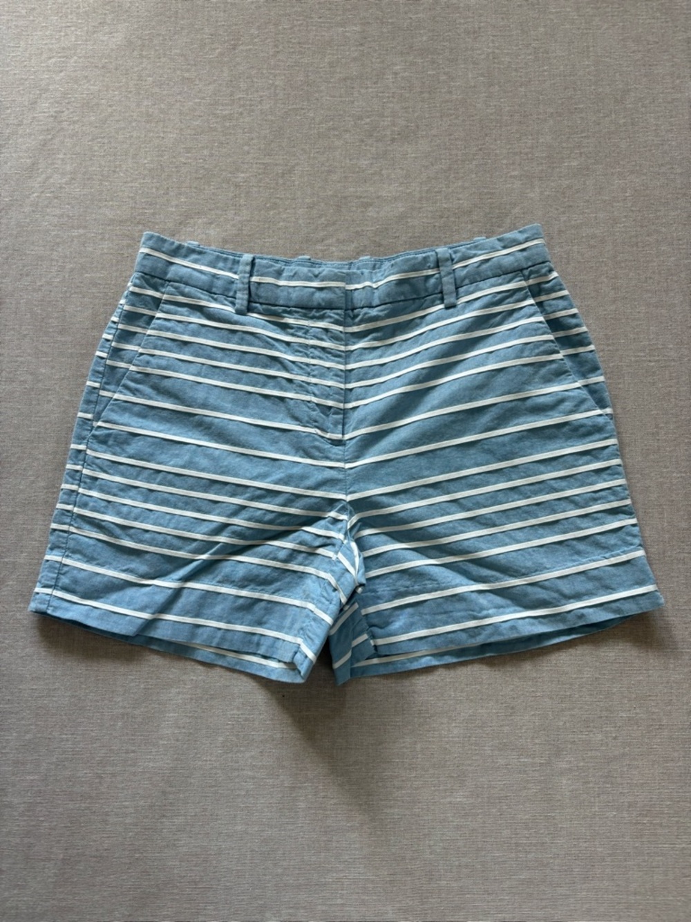 Gap blue striped Girlfriend shorts.